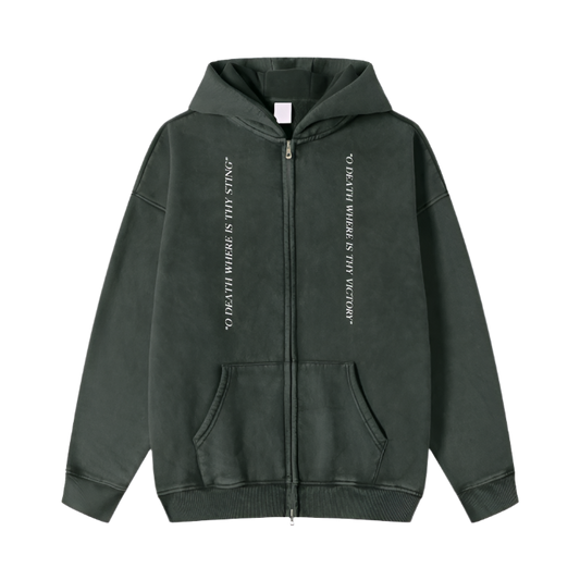 "VICTORY" Black Zip-Up