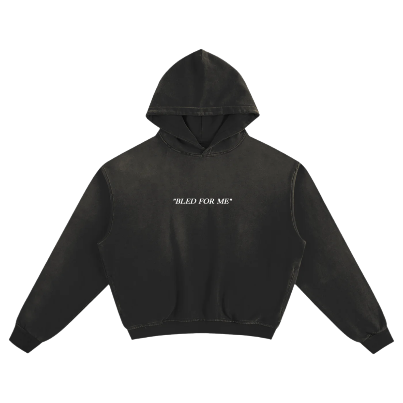 "BLED FOR ME" Black Boxy Fit Hoodie