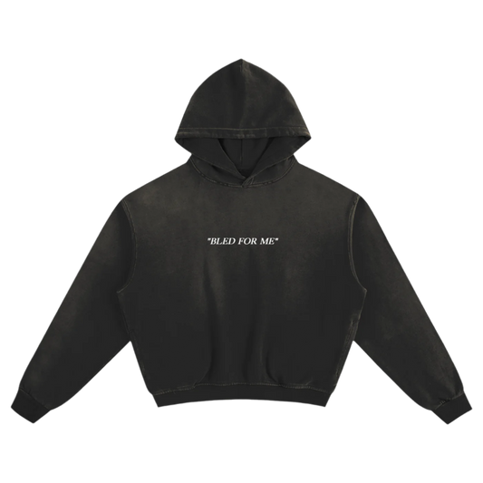"BLED FOR ME" Black Boxy Fit Hoodie