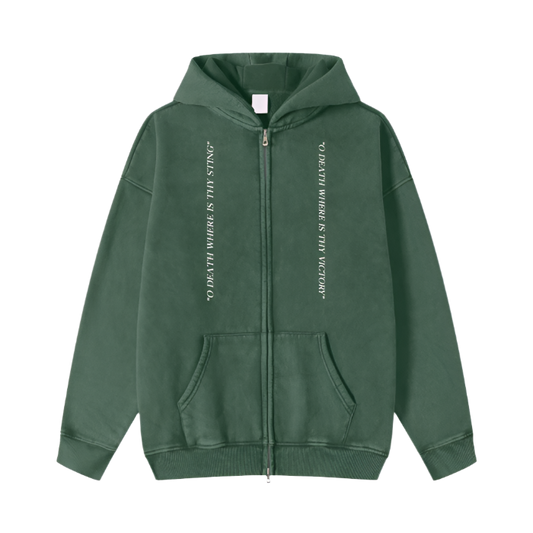 "VICTORY" Green Zip-Up