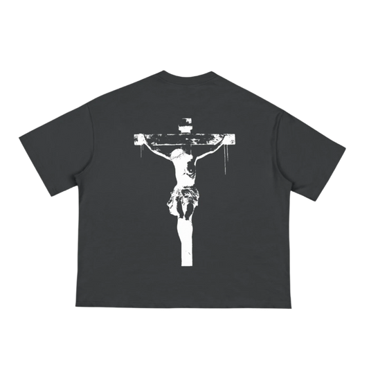 "BLED FOR ME" Black Boxy Tee