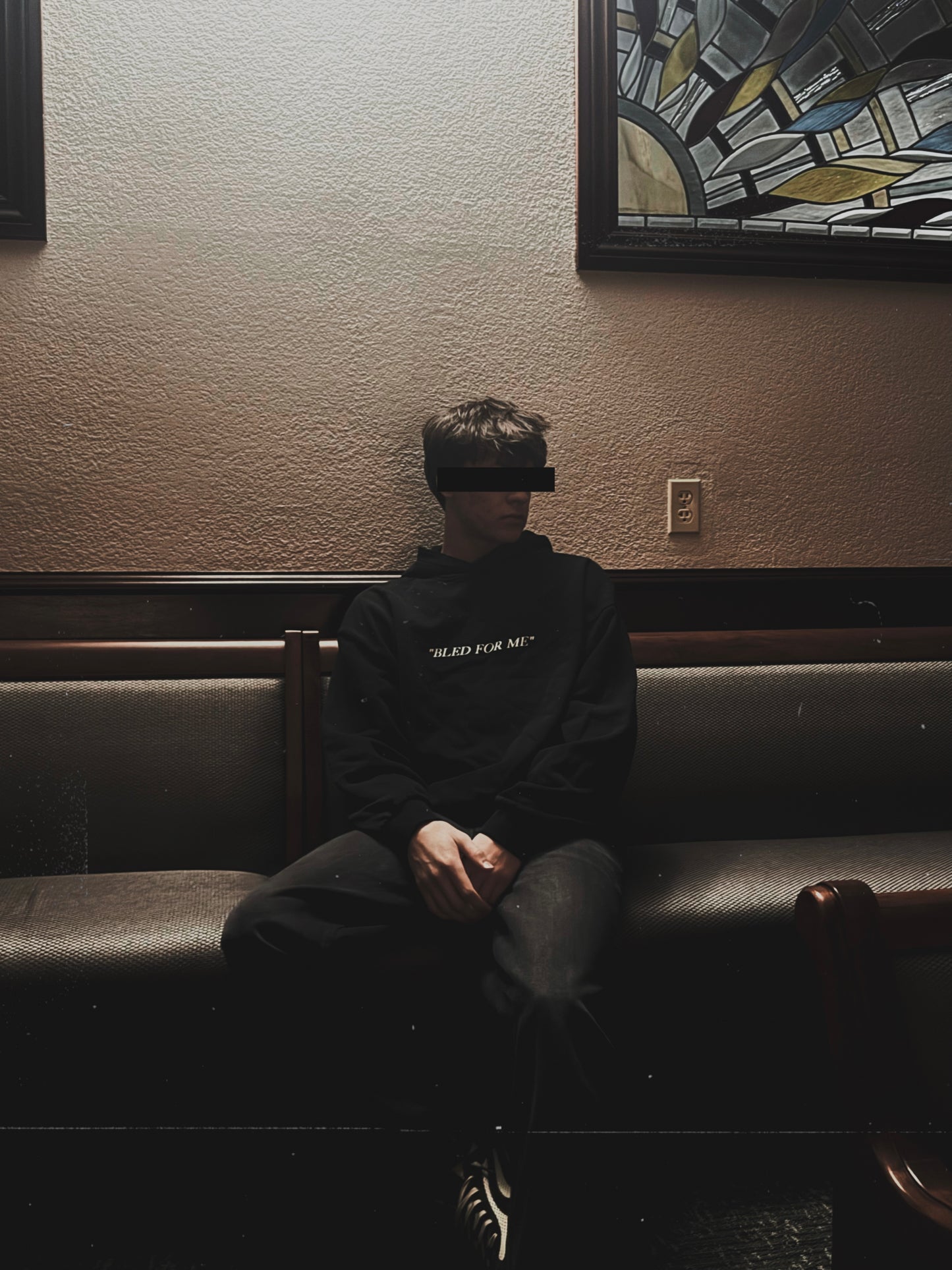 "BLED FOR ME" Black Boxy Fit Hoodie
