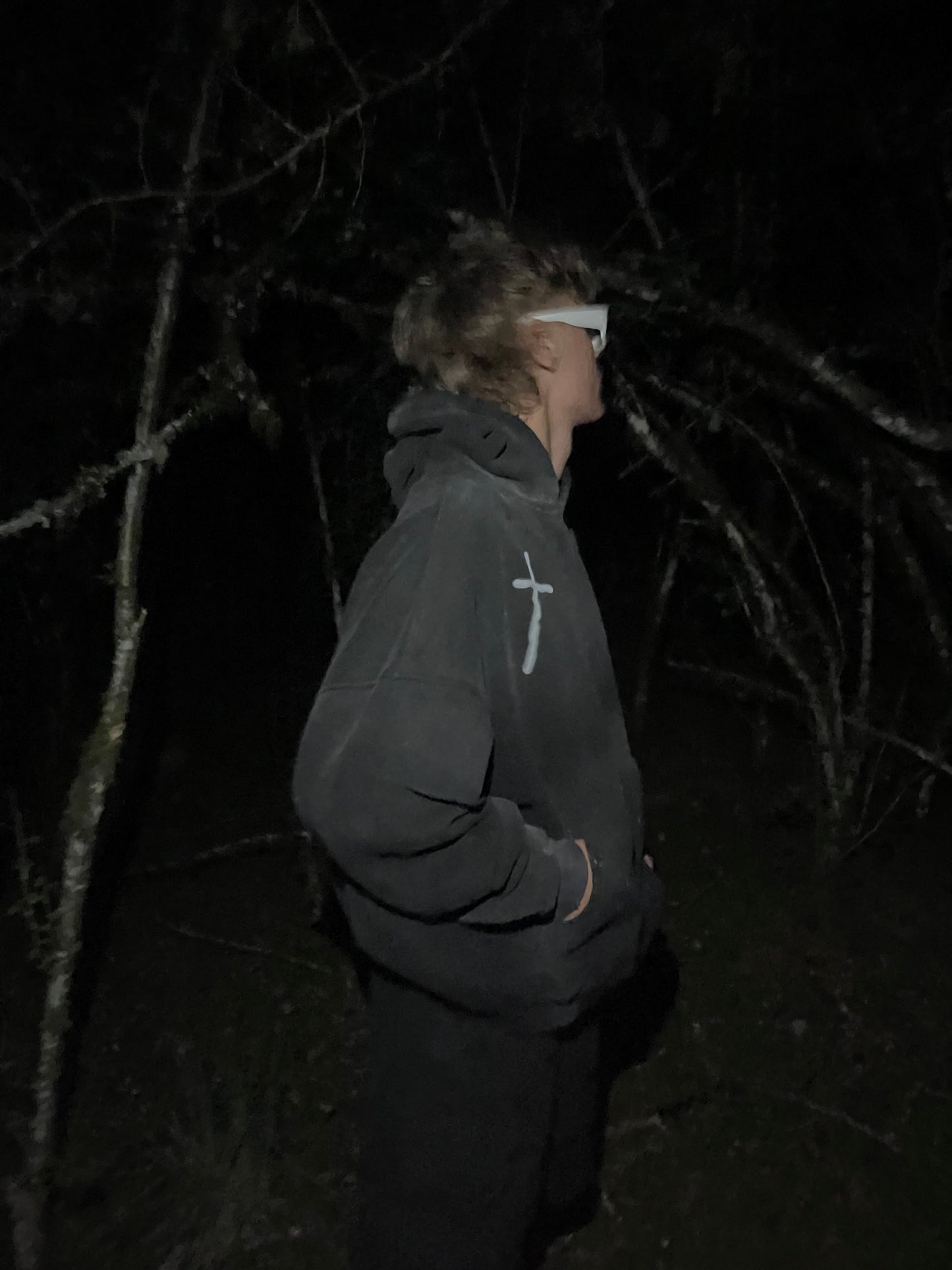 Cross + Trinity Vintage Wash Frayed Hoodie