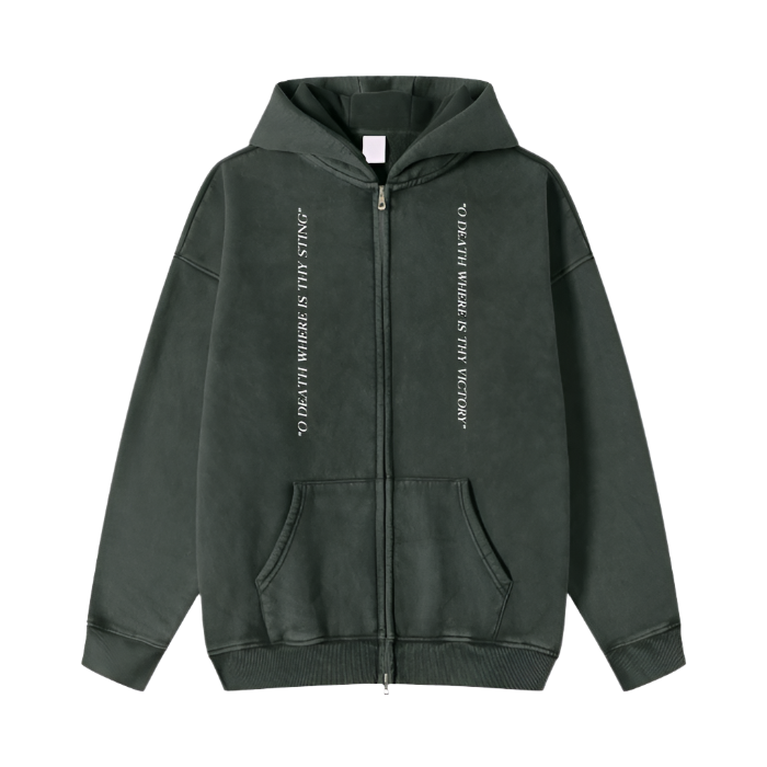 "VICTORY" Black Zip-Up